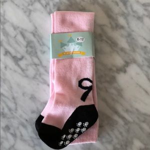 Mary Jane Bow Back Non-Skid Baby Tights